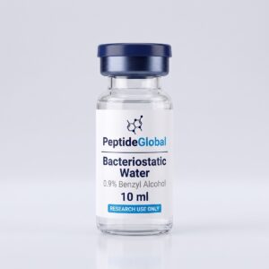 Bacteriostatic Water 10ml | 0.9% Benzyl Alcohol — lyophilised research vial, Peptide Global