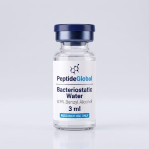 Bacteriostatic Water 3ml | 0.9% Benzyl Alcohol — lyophilised research vial, Peptide Global